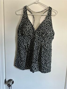 Lands End Black and White Polka Dot Women's Swim